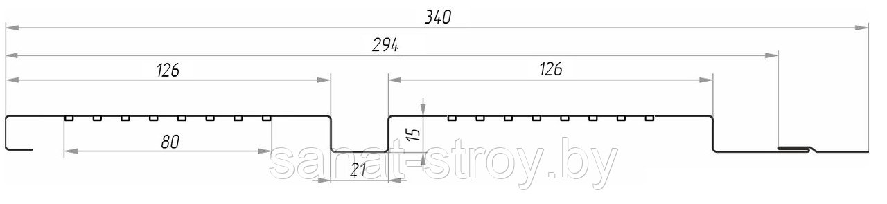 Металлический софит Квадро брус с перфорацией 0,5 Satin RAL 7004 сигнальный серый - фото 2 - id-p136309409