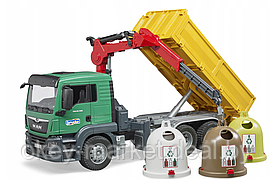 Игрушка Грузовик MAN TGS с краном и 3 мусорными контейнерами Bruder (Брудер) 03753