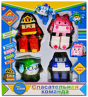 DT-335A Игровой набор Спасательная команда "Робокар Поли", "Robocar POLI", 4 в 1, роботы-трансформеры