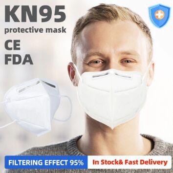 Респиратор/маска KN95 степень фильтрации FFP2 (пятислойная) многоразовая аналог 3М - фото 1 - id-p136343409