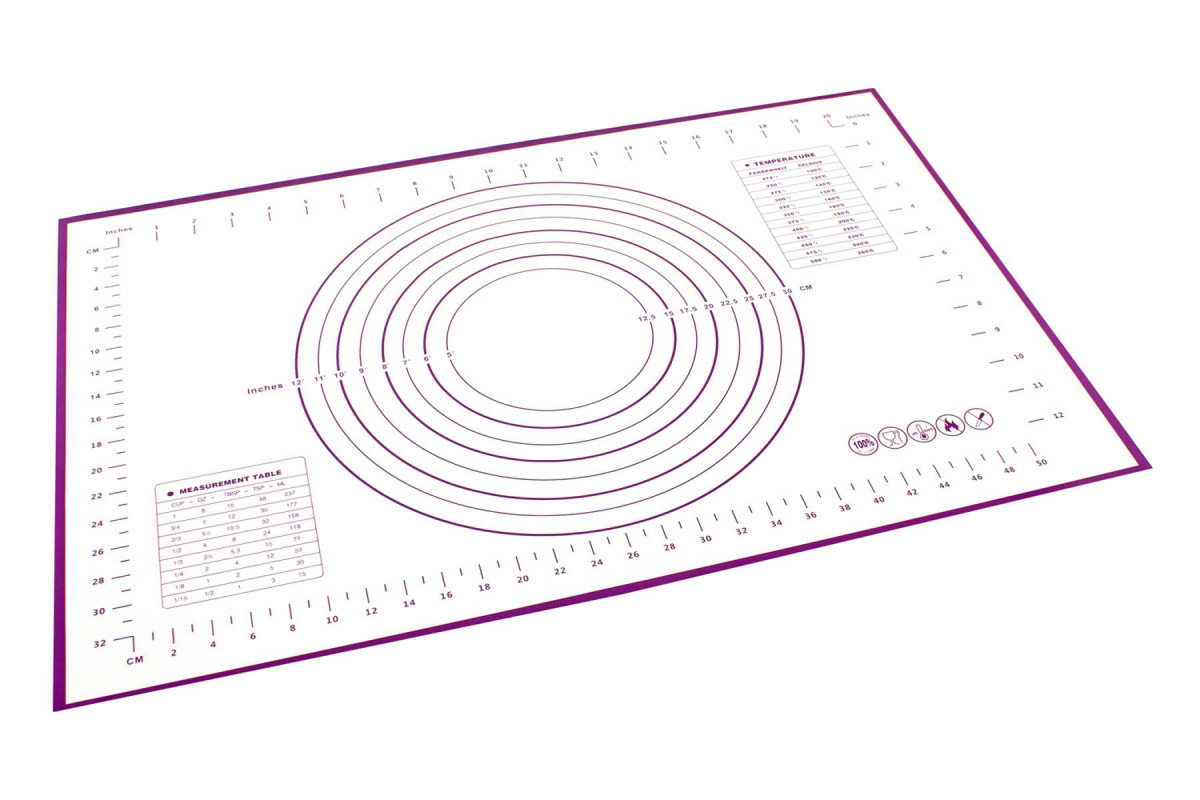 Силиконовый коврик с разметкой 60х40см, фиолетовый - фото 2 - id-p136343663