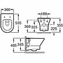 УНИТАЗ ПОДВЕСНОЙ ROCA NEXO 36X53.5, БЕЗОБОДКОВЫЙ, фото 2