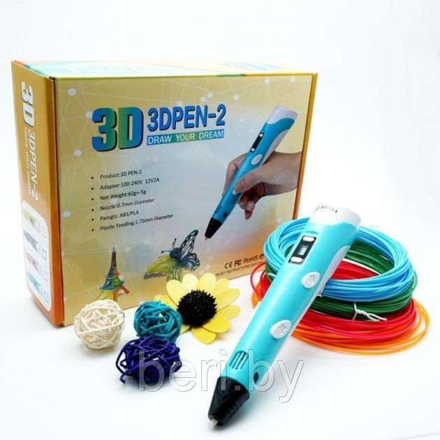 3D ручка Myriwell-2, 3D pen-2 с LCD-дисплеем для детского творчества, разные цвета