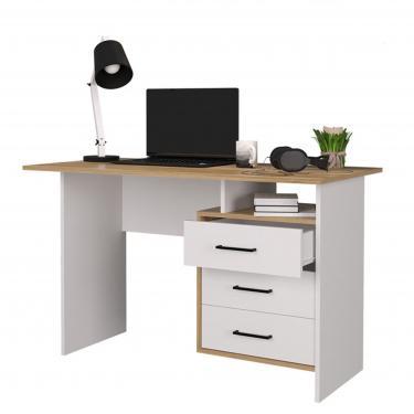 Стол компьютерный Лайт - Белый / Дуб золотой (Горизонт)