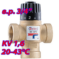 Трехходовой смесительный термостатический клапан для теплого пола Barberi 20-43 Kv - 1,6 ВР 3/4"