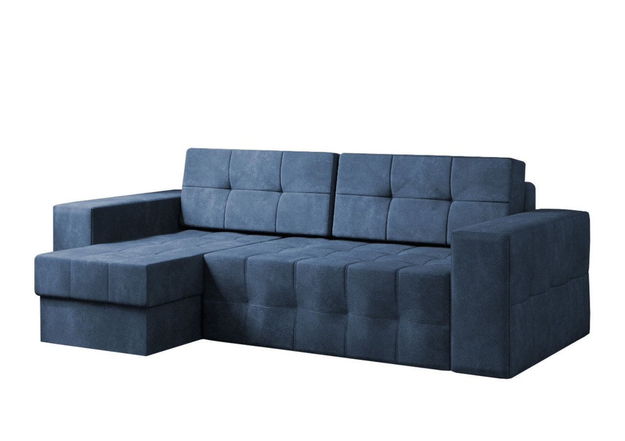 Угловой диван Питсбург синий вельвет - фото 1 - id-p136447426