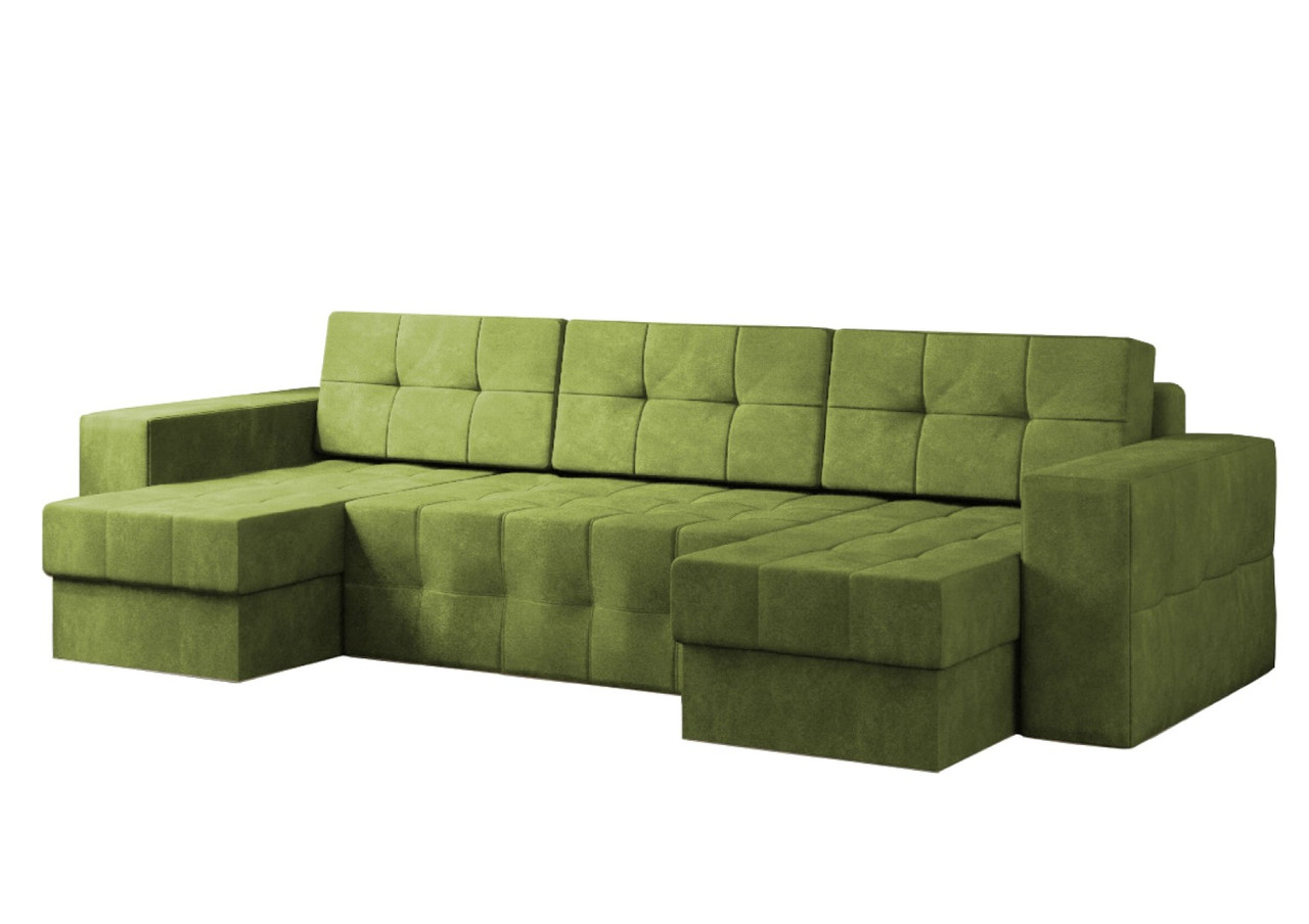 П-Образный диван Питсбург зеленый вельвет - фото 1 - id-p136447432