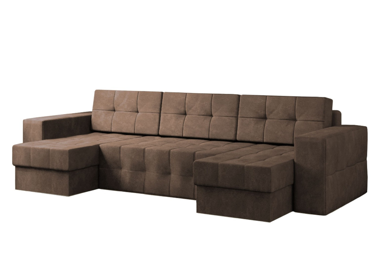 П-Образный диван Питсбург коричневый вельвет - фото 1 - id-p136447433