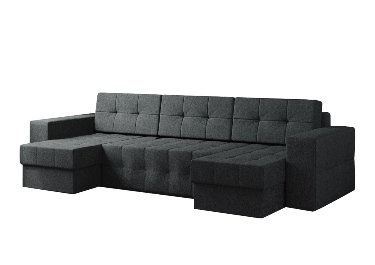 П-Образный диван Питсбург чёрная рогожка - фото 1 - id-p136447558