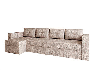 Угловой диван Константин макси (Long) серо-коричневая рогожка