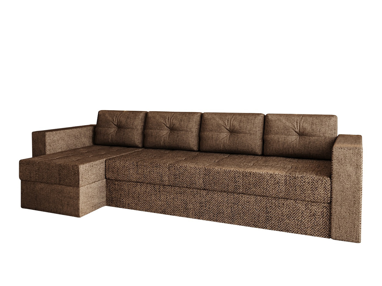 Угловой диван Константин макси (Long) коричневая рогожка - фото 1 - id-p136447567