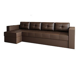 Угловой диван Константин макси (Long) коричневая экокожа