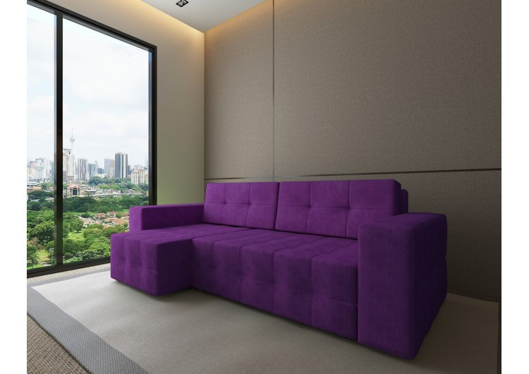 Угловой диван Питсбург люкс фиолетовый вельвет - фото 1 - id-p136447598