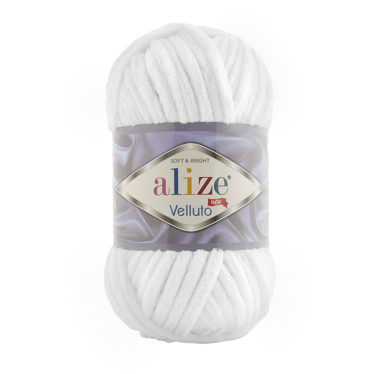 Пряжа Ализе Веллюто (Alize Velluto New ) цвет 55 белый