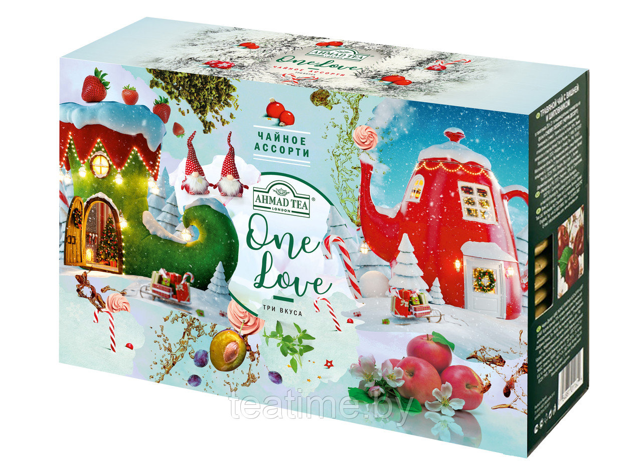 Чай Ahmad tea Новогодний Набор "One Love" ассорти 3 пачки по 25 пак.*1,5 гр. 75пак.