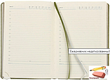 Ежедневник недатированный А5 Berlingo Starlight, 160 листов, кожзам, салатовый, срез - серебряный, фото 3