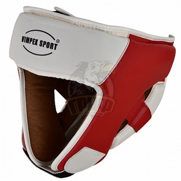Шлем боксерский Vimpex Sport ПУ (белый/красный) (арт. 5040)
