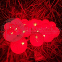 Гирлянда Новогодняя Шар хлопковый Тайские фонарики 20 шаров, 5 м Красный, фото 1