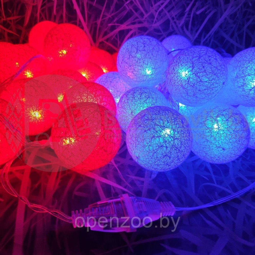 Гирлянда Новогодняя Шар хлопковый Тайские фонарики 20 шаров, 5 м Белая - фото 6 - id-p136557912