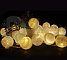 Гирлянда Новогодняя Шар хлопковый Тайские фонарики 20 шаров, 5 м Белая, фото 2