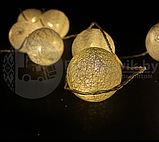Гирлянда Новогодняя Шар хлопковый Тайские фонарики 20 шаров, 5 м Зеленая, фото 4