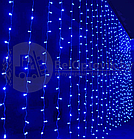 Светодиодная гирлянда Дождь 2х2 метра 240 Led белый провод Синяя, фото 4