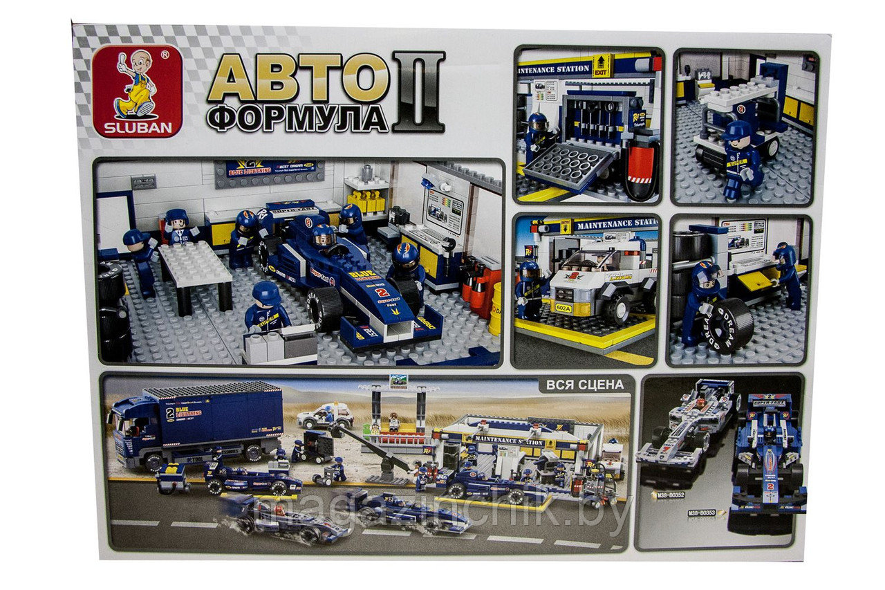 Конструктор Станция техобслуживания "Формула 1" M38-B0356 Sluban (Слубан) 741 деталь аналог Лего (LEGO) - фото 3 - id-p10238167