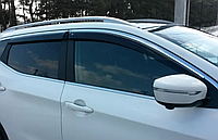 Дефлекторы боковых окон (с хром. молдингом) для Nissan Qashqai (2014-2020)