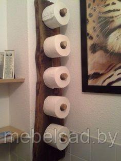 Полка для туалетной бумаги из натурального дерева "Лофт №6" - фото 1 - id-p136567746