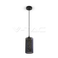 Светильник подвесной V-TAC, для ламп E27, диаметр 130мм, IP20, металл, черный