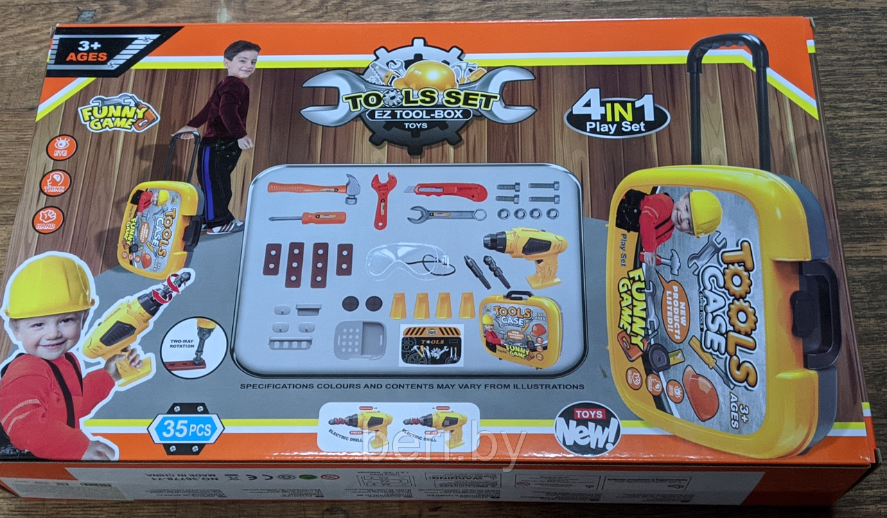 36778-71 Набор инструментов детский в чемоданчике, 35 предметов, дрель ...