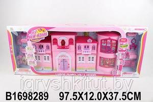 Дом для кукол "My Home" с мебелью, музыка, свет, розовый, арт.6651