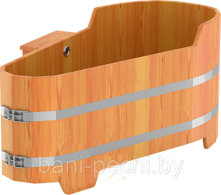 Ванна деревянная из лиственницы с подставкой для смесителя - фото 1 - id-p136578487
