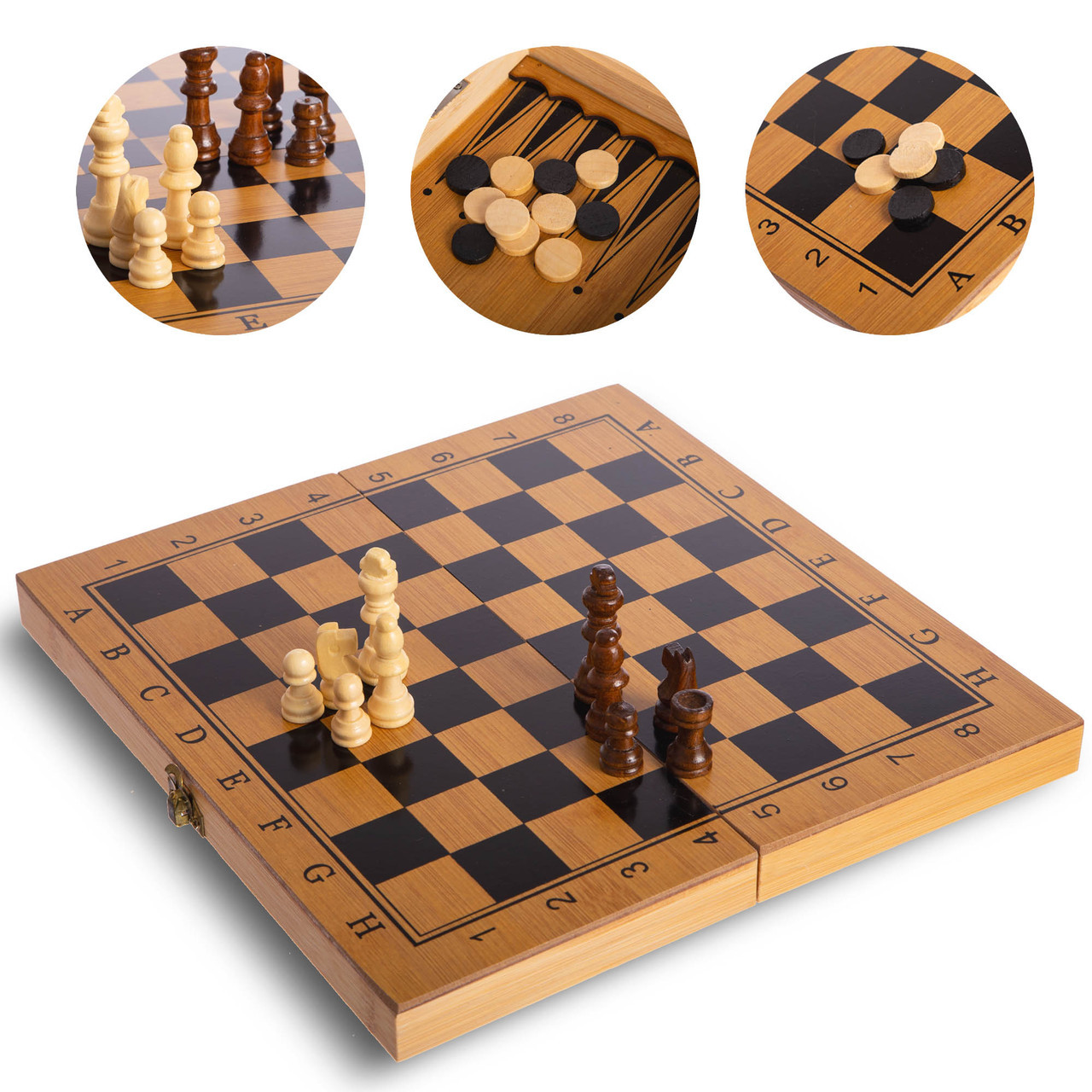 Шахматы,шашки,нарды бамбуковые 40*40 см  B40/40