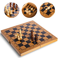 Шахматы,шашки,нарды бамбуковые 40*40 см арт. LG404