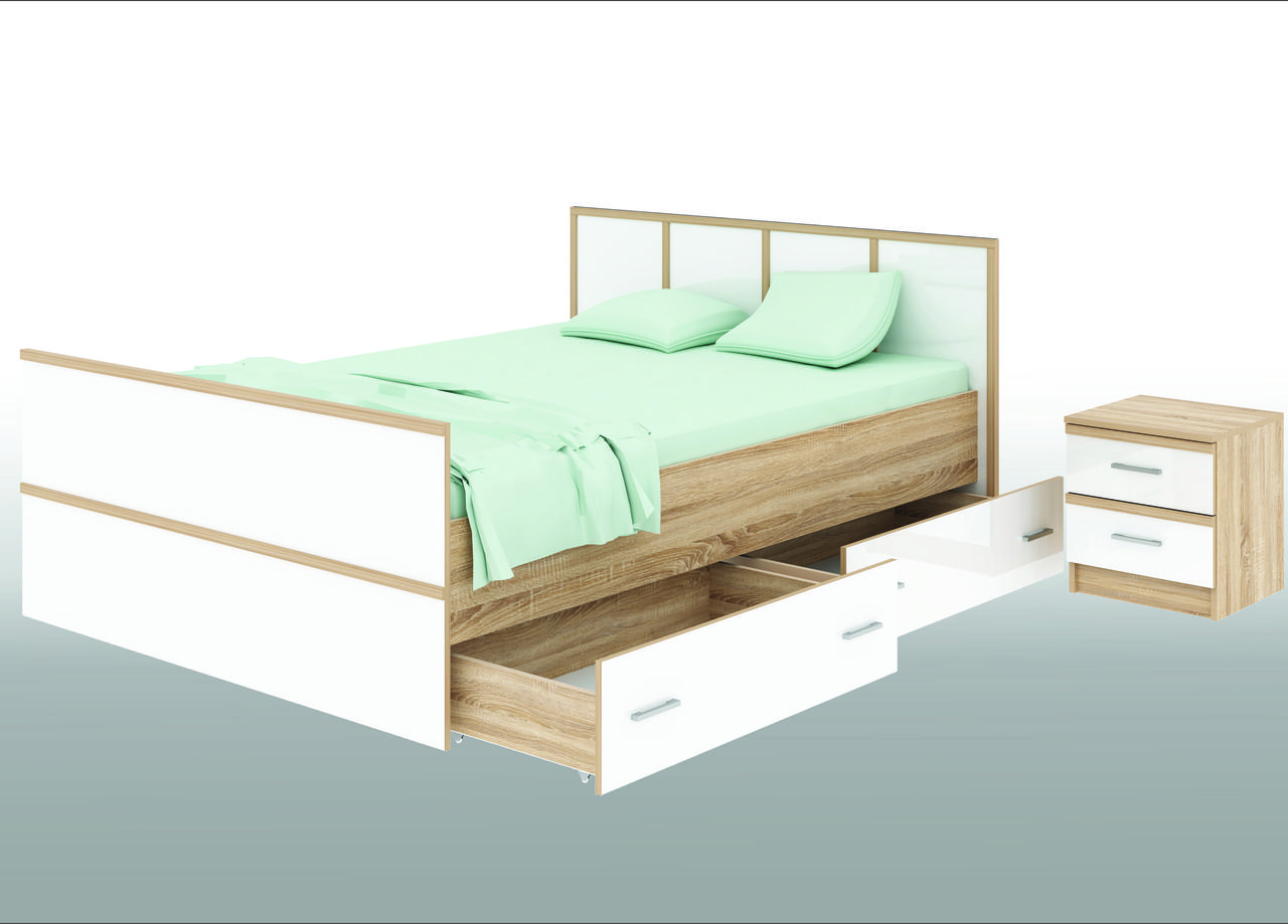 Кровать Сакура КР1400 с ящиками - фото 2 - id-p136647763
