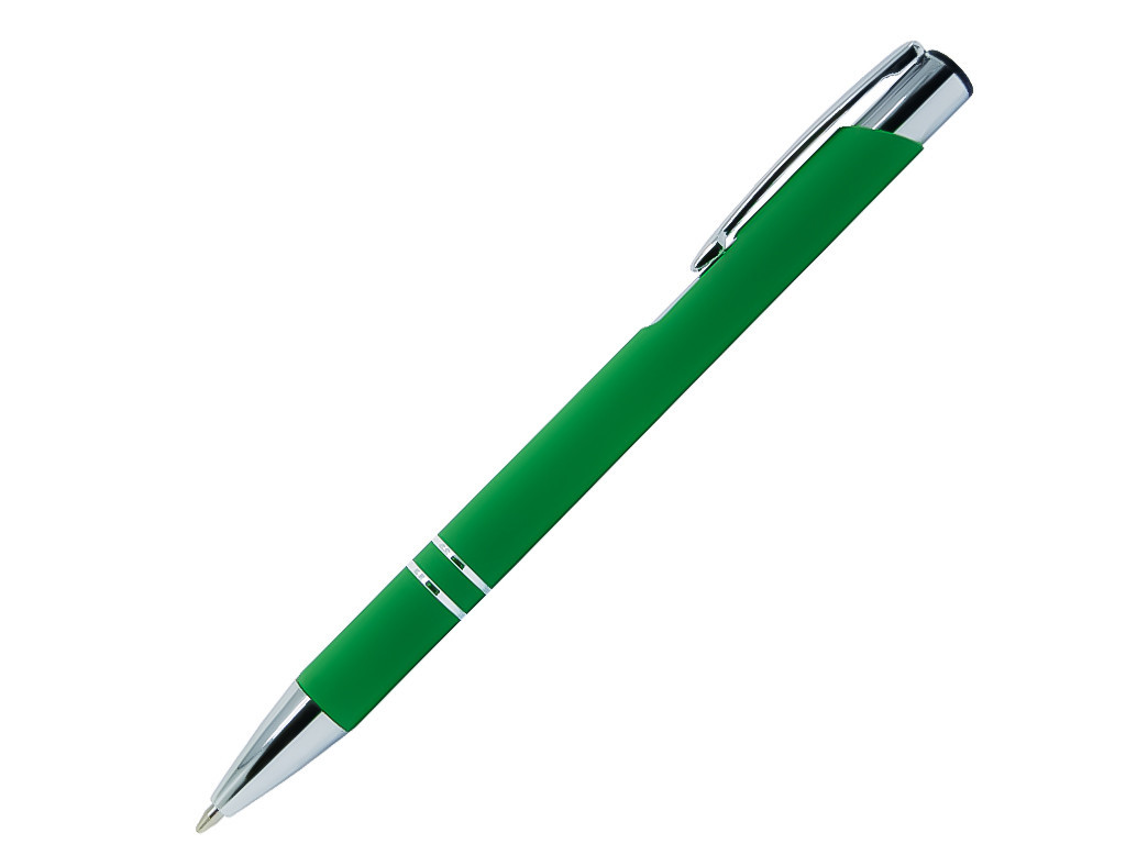 Ручка шариковая, COSMO Soft Touch, металл, зеленый