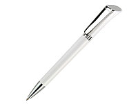 Ручка шариковая, пластик/металл, белый/серебро, GALAXY