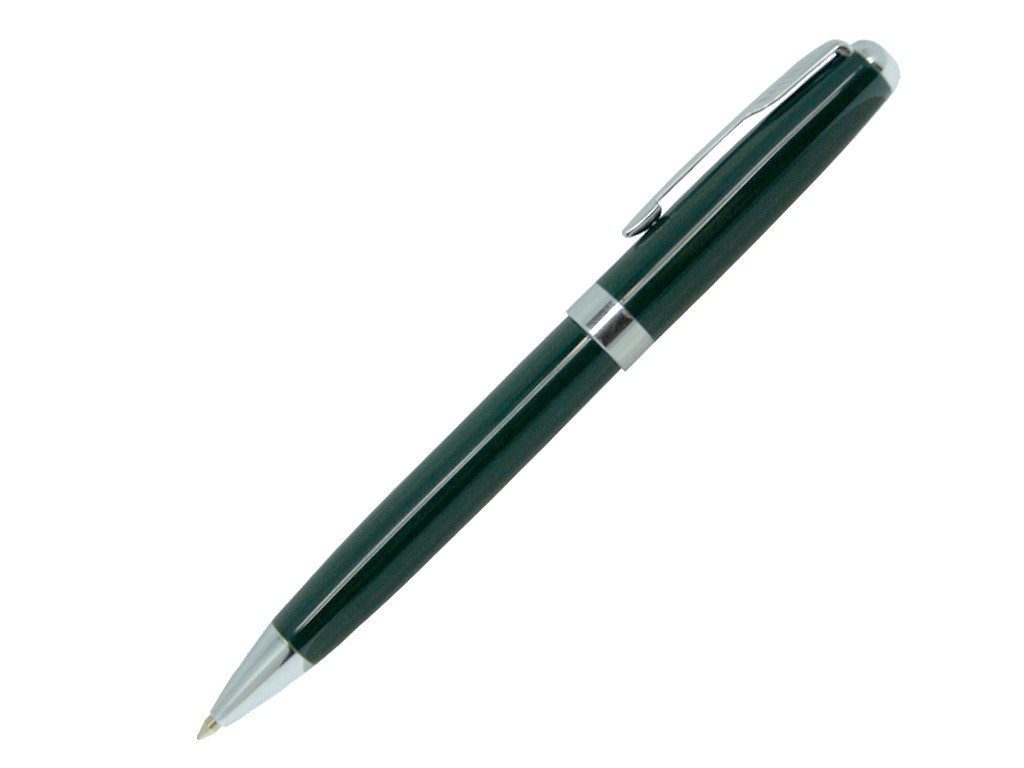 Ручка шариковая, металл, зеленый/серебро