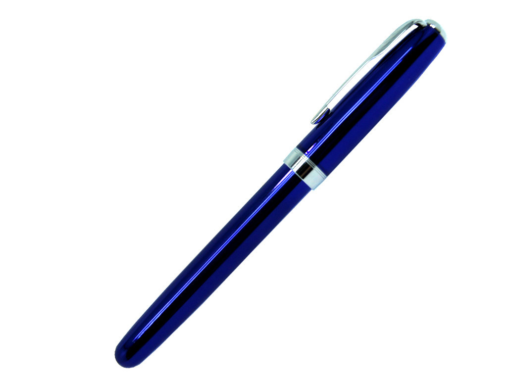 Ручка роллер, металл, синий/серебро, BLUE KING