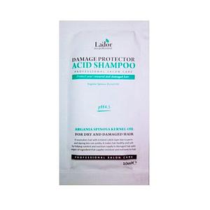 Слабощелочной шампунь для волос с протеинами шелка Lador Damaged Protector Acid Shampoo (Пробник), 10мл
