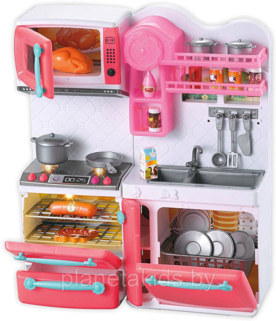 Набор мебели для кукол "Кухня", кукольная мебель для кухни (свет,звук), арт. 66096-2 - фото 2 - id-p136675073