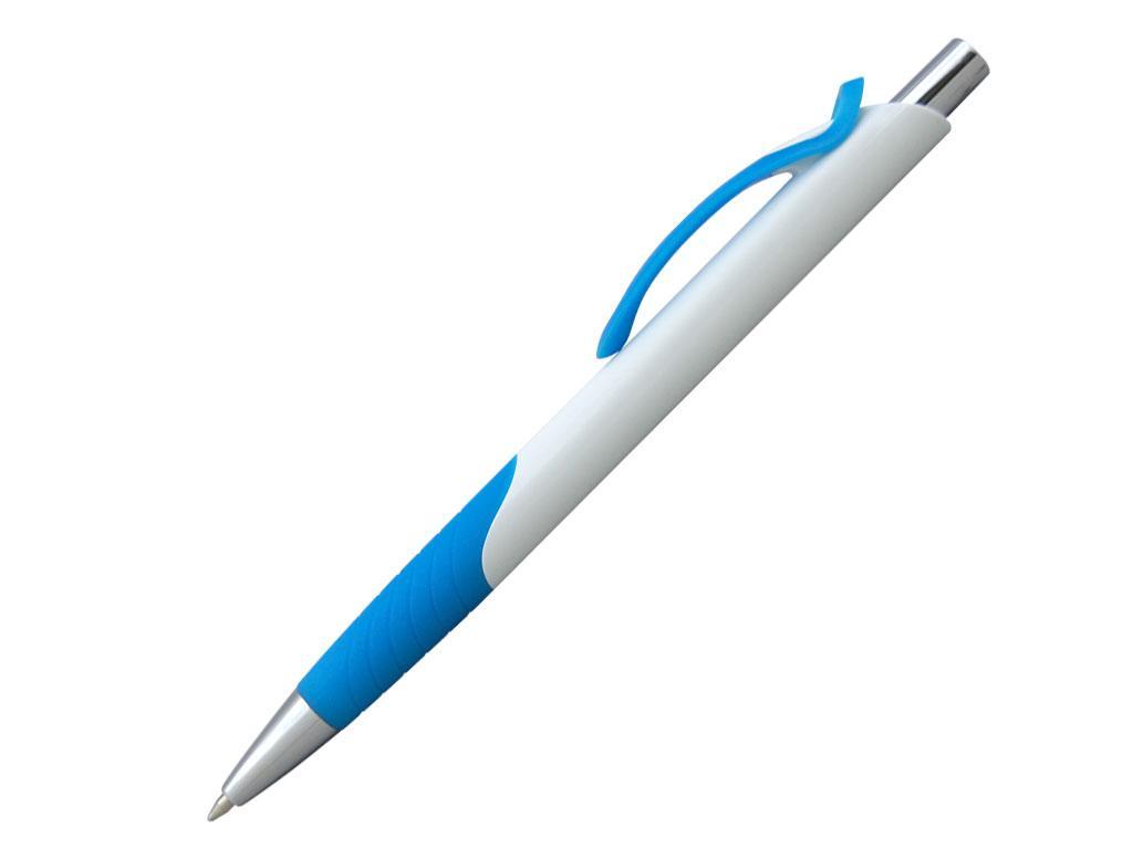 Ручка шариковая, пластик, белый/голубой, ГАУДИ - фото 1 - id-p136661444