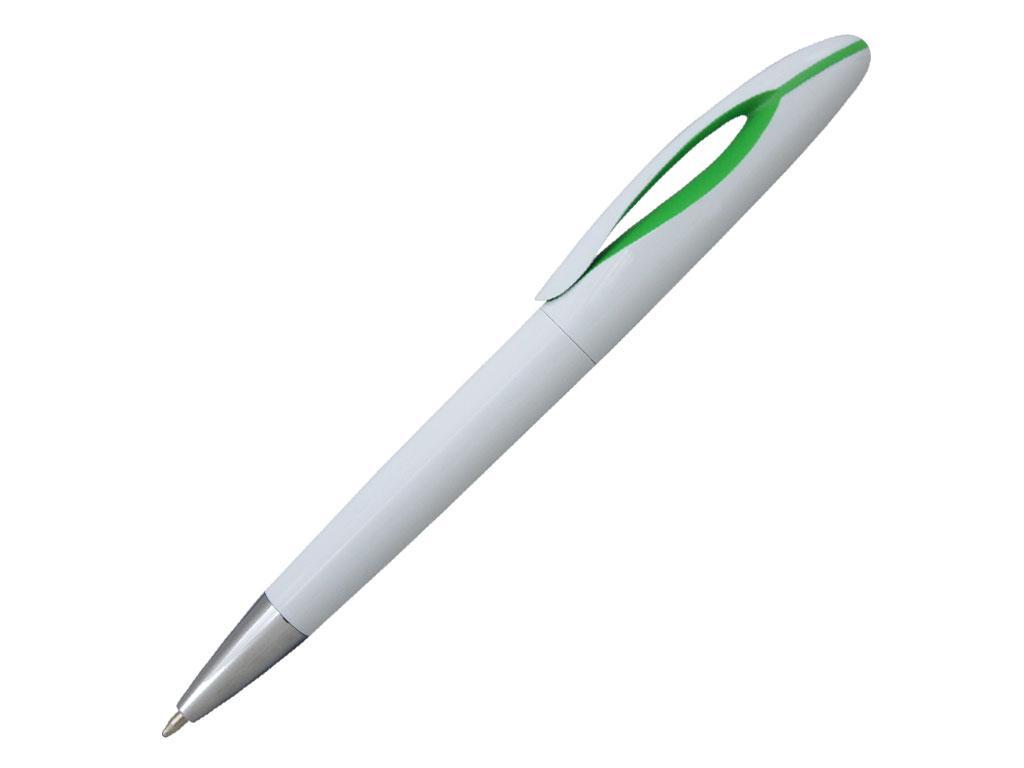 Ручка шариковая, пластик, белый/зеленый - фото 1 - id-p136661449