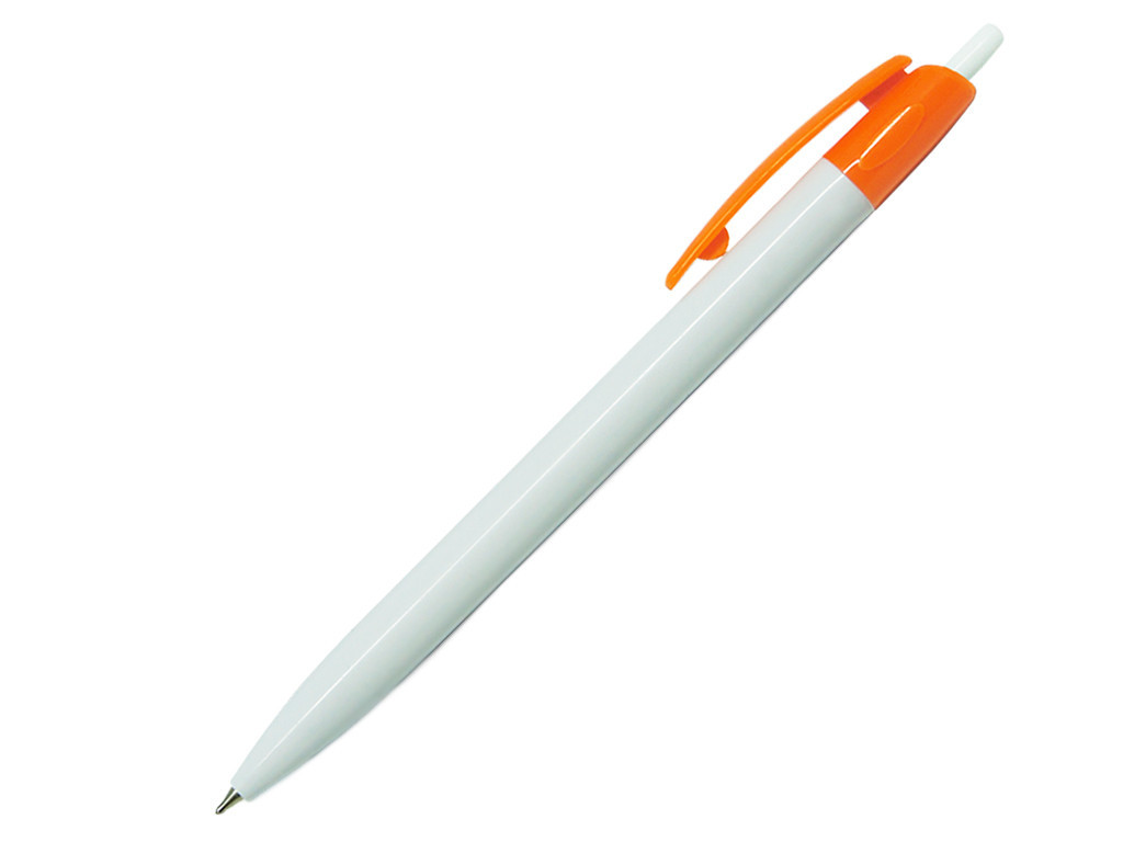Ручка шариковая, пластик, белый/оранжевый, Barron