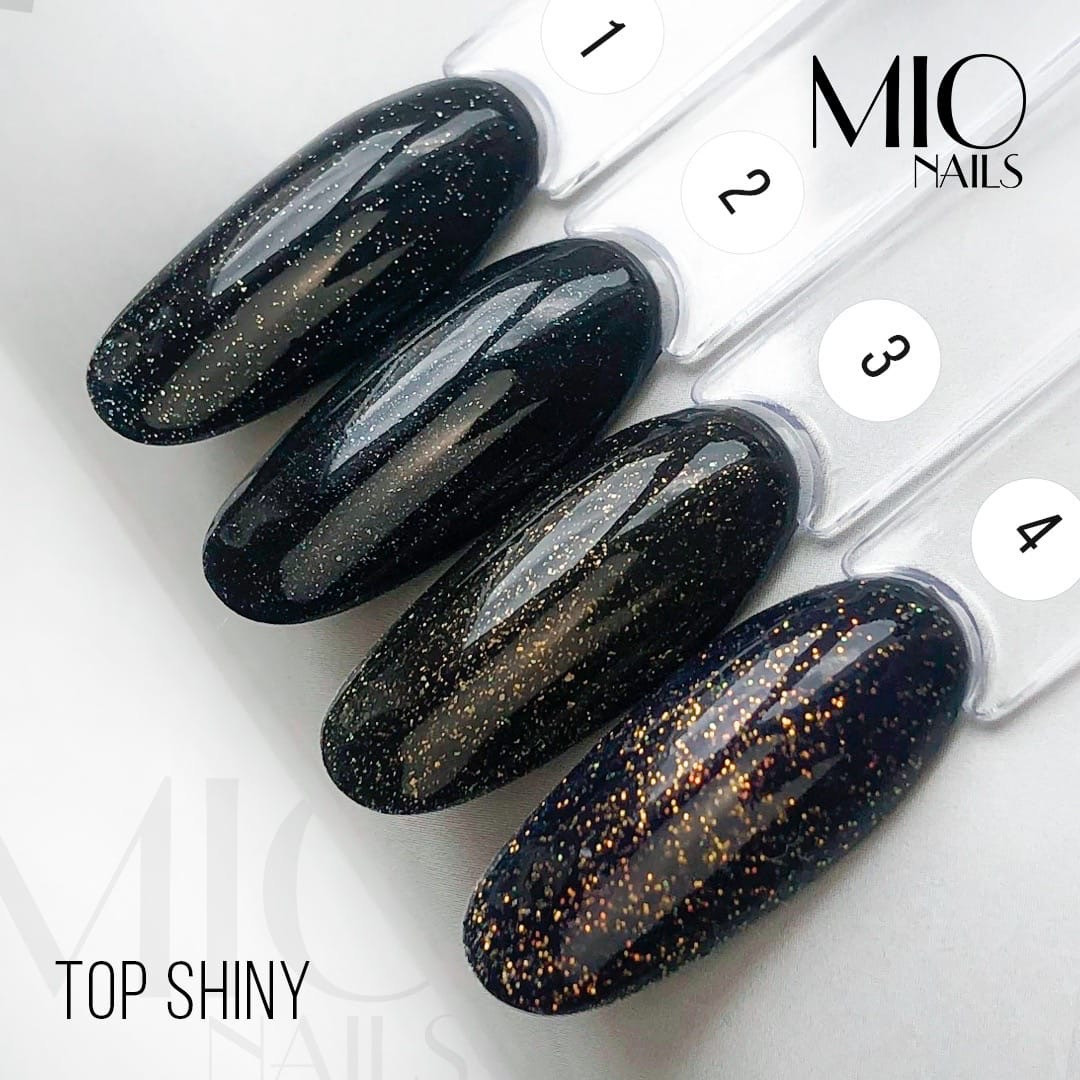 Топ MIO Nails SHINY № 4 с золотистым блеском без липкого слоя, 15 мл. - фото 3 - id-p136722512