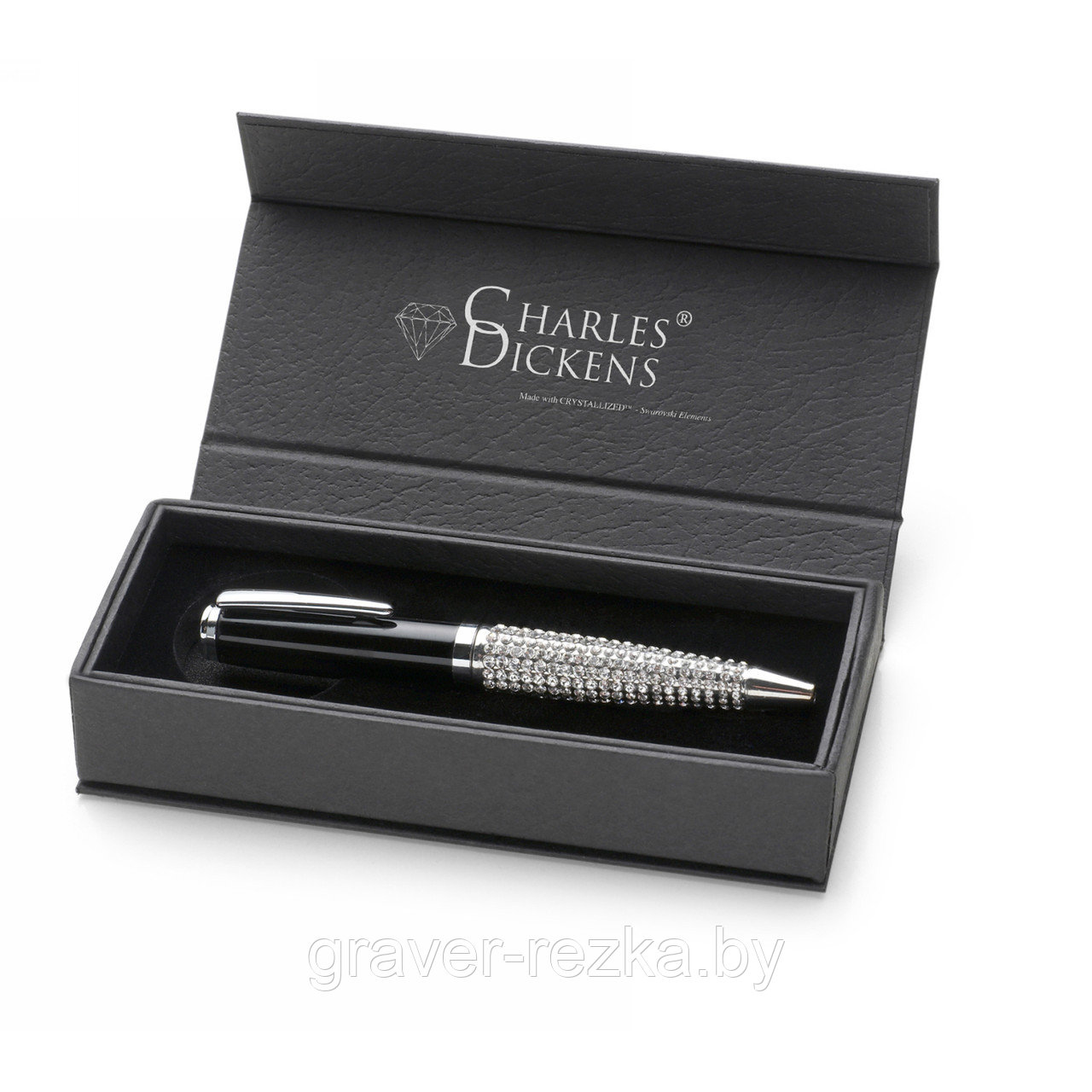 Ручка шариковая Charles Dickens с кристаллами Swarovski, в коробке