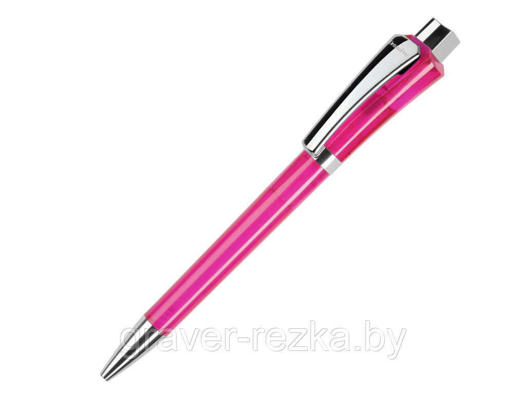 Ручка шариковая, пластик, розовый, прозрачный Optimus