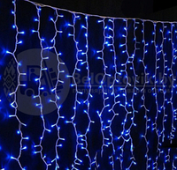 Светодиодная гирлянда Дождь 3х3 метра 320 Led белый провод Синяя, фото 1