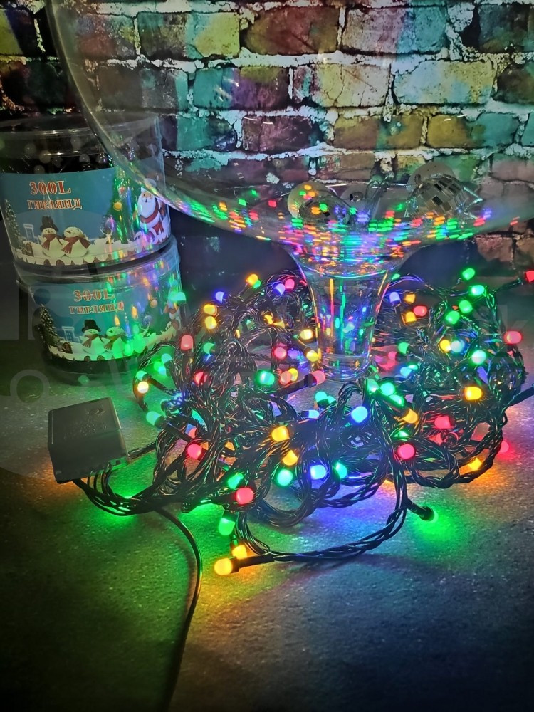Гирлянда уличная Новогодняя с небьющимися лампами 18 метров 300 Led Мультиколор - фото 4 - id-p136750917